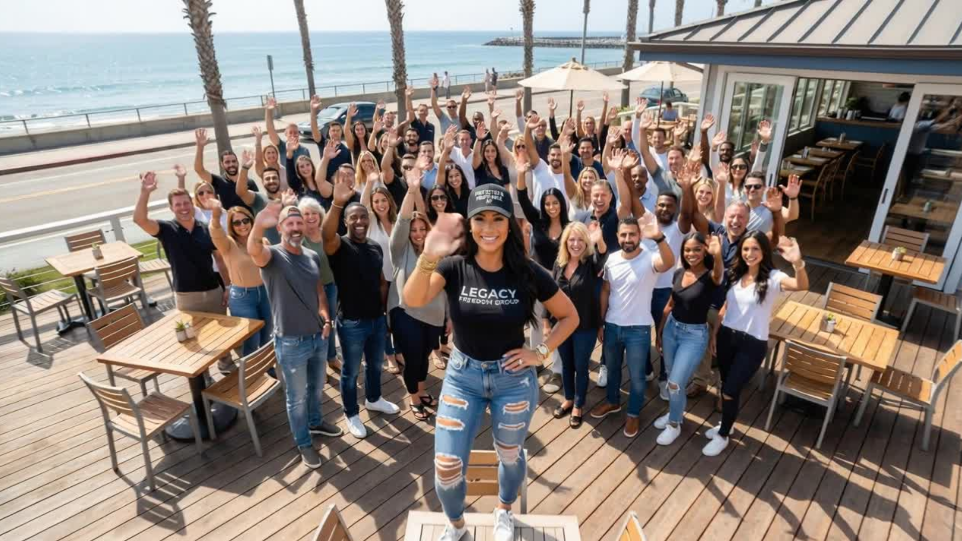 Legacy Freedom Group team gathered oceanside
